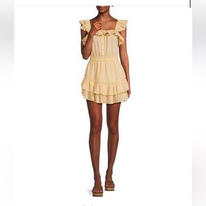 Chelsea & Violet Cassia Guaze Square Neck Ruffle Hem Romper NWT